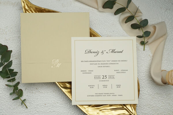 Ekonom Davetiye 9251-1 Ekonom Davetiye 9251 düğün ve nişan davetiyesi modeli
