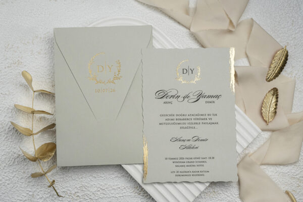 Ekonom Davetiye 9263 düğün ve nişan davetiyesi modeli