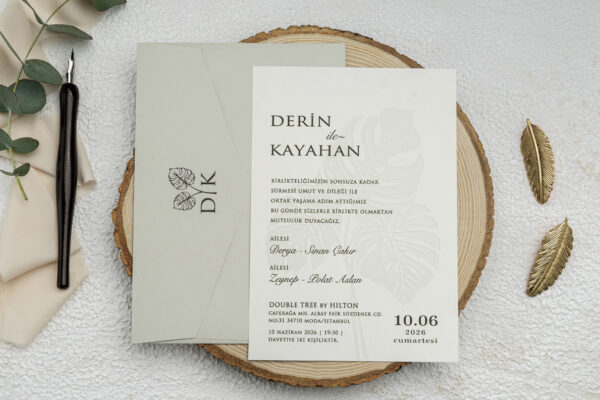 Ekonom Davetiye 9269 düğün ve nişan davetiyesi modeli