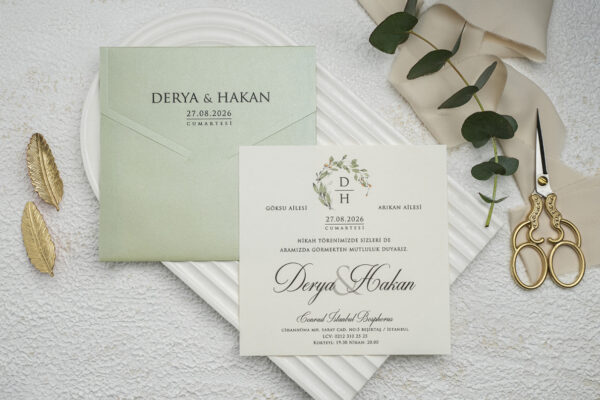 Ekonom Davetiye 9307 düğün ve nişan davetiyesi modeli